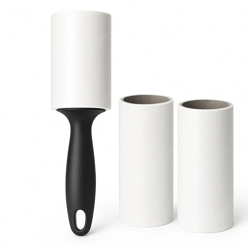 Tira Pelos Rolo Adesivo 3 em 1 – (2 Refis) – Remove Pelos de Roupas, Sofás e Carros – Alta Aderência, Cabo Resistente, Ideal para Remoção de Pêlos de Gato e Cachorros - 1