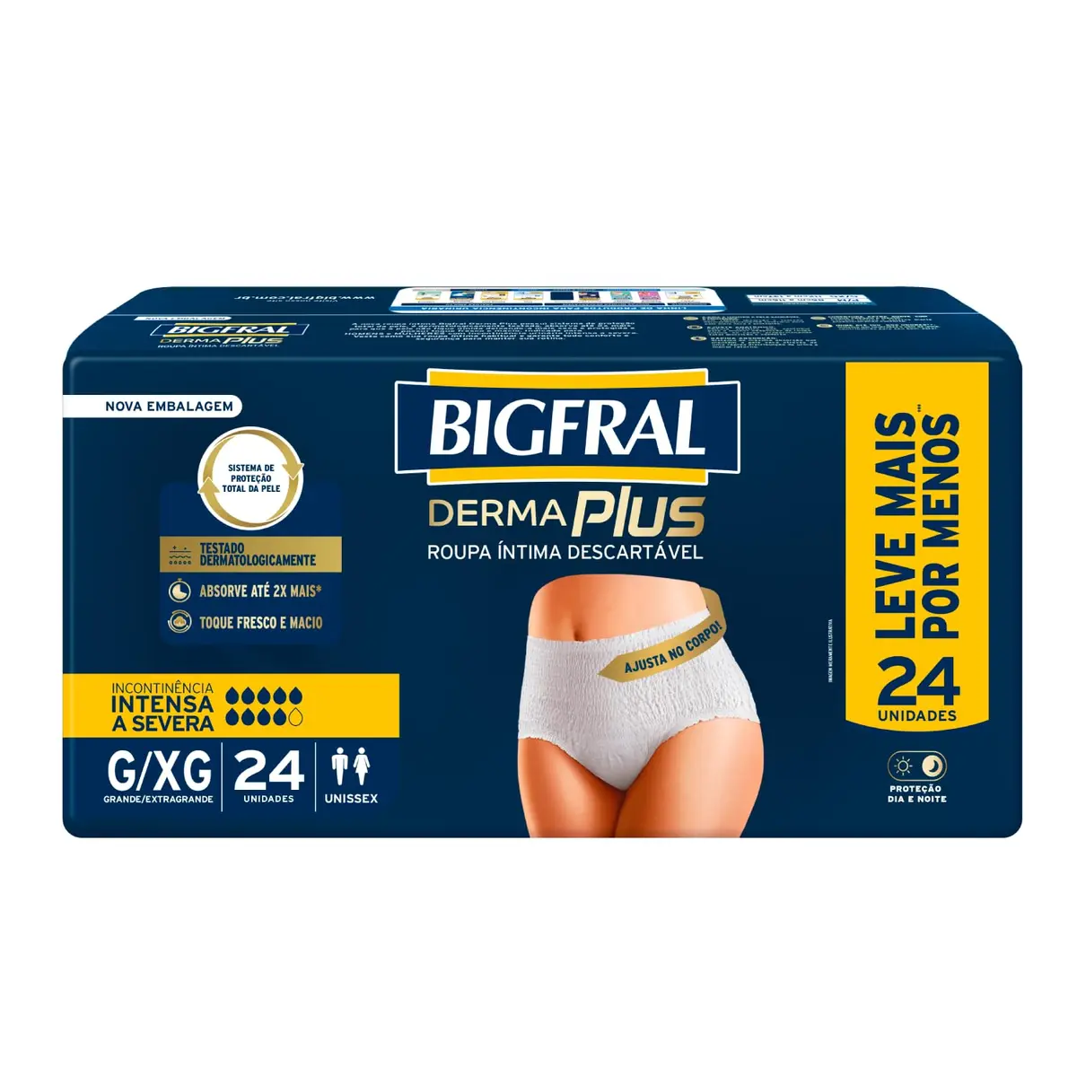 Roupa Íntima Bigfral Derma Plus G/XG 24 Unidades - 1