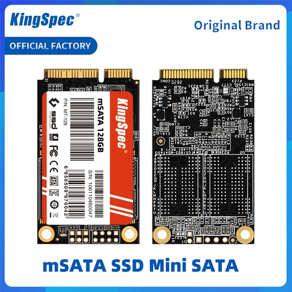 KingSpec mSATA SSD 128GB 256GB 512GB mSATA SSD 1TB 2TB HDD para Desktop 3x5cm Unidade de Estado Sólido Interna para Laptop HP