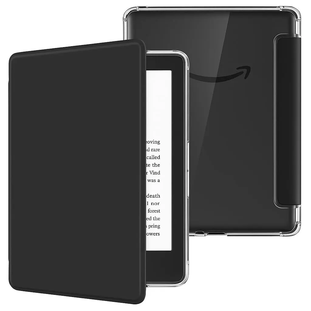 DECART Capa para Kindle Paperwhite 12ª Geração e Kindle Colorsoft - Preto | Modelos (SA569P, SA568B, SA58CB, SA59CP) Traseira em Acrílico Transparente, Auto Hibernação, Fechamento Magnético - 1