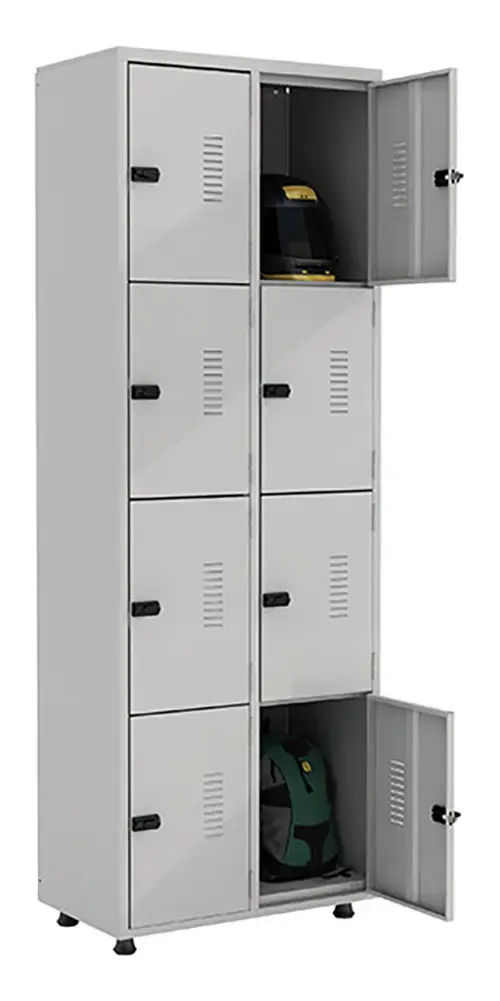 Armário Roupeiro Aço 8 Portas Academia Guarda Volume Ea702 C