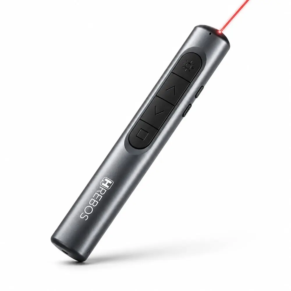 Apresentador Slides Caneta Passa Slide Laser USB Sem Fio Remoto Power Point com USB-C Recarregável Compatível com Windows Mac Linux