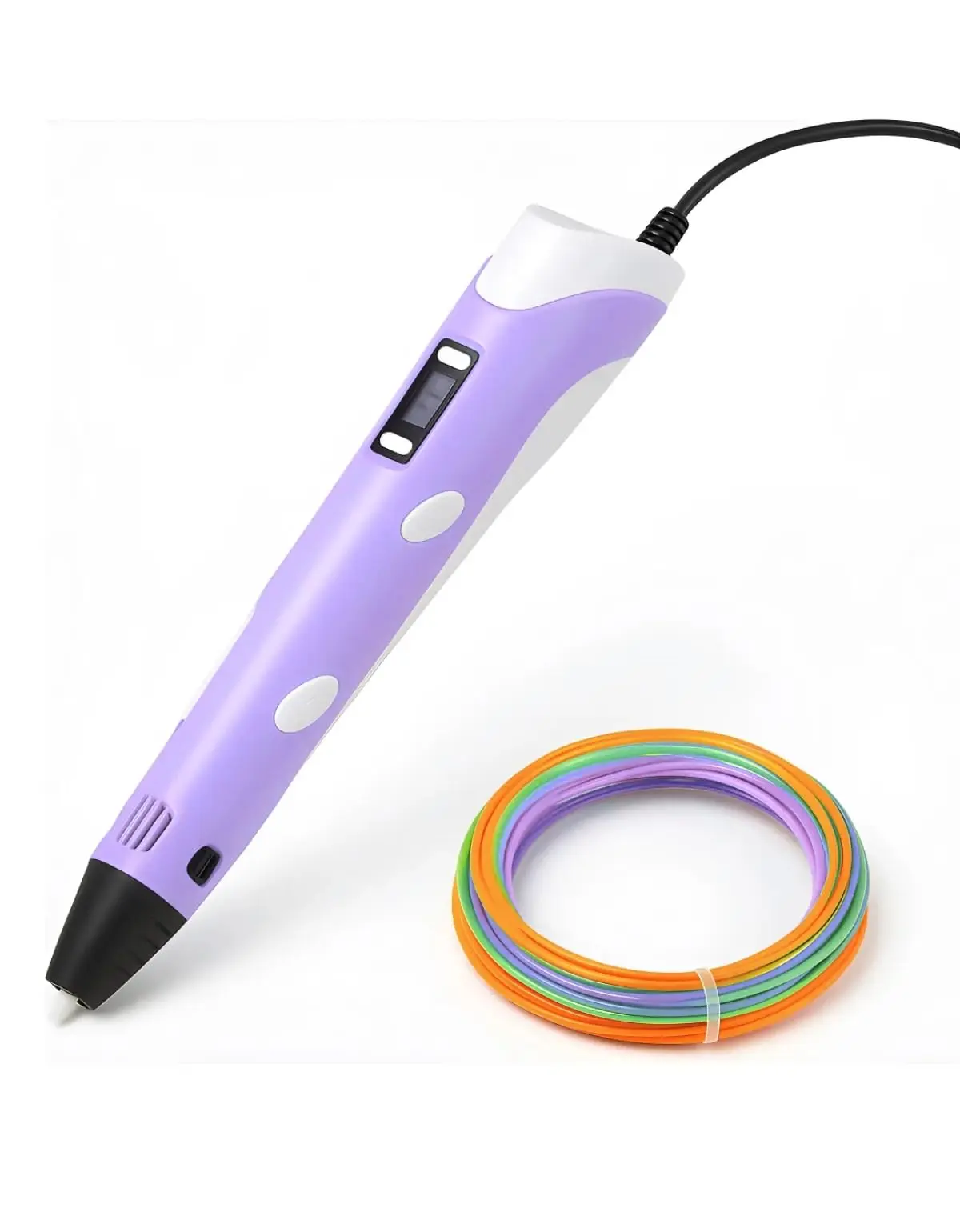 Caneta 3D INFANTIL Profissional com proteção + Cabo USB – Impressora Portátil para Desenho em 3D – Criação e Criatividade - YASDA (LILAS)