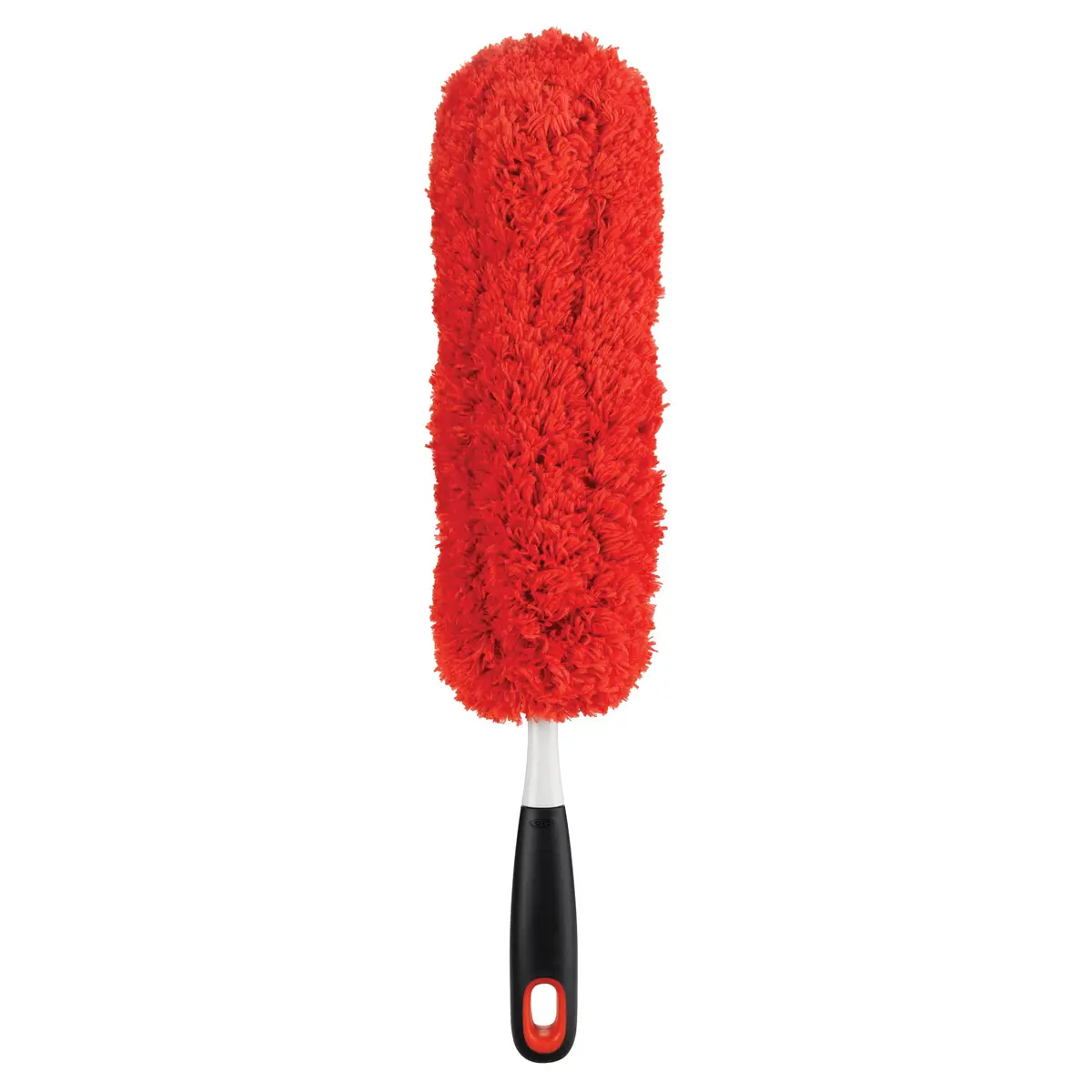 OXO Good Grips Espanador de mão de microfibra | Lâmina afiada de aço inoxidável, alça antiderrapante confortável, lavável na lava-louças