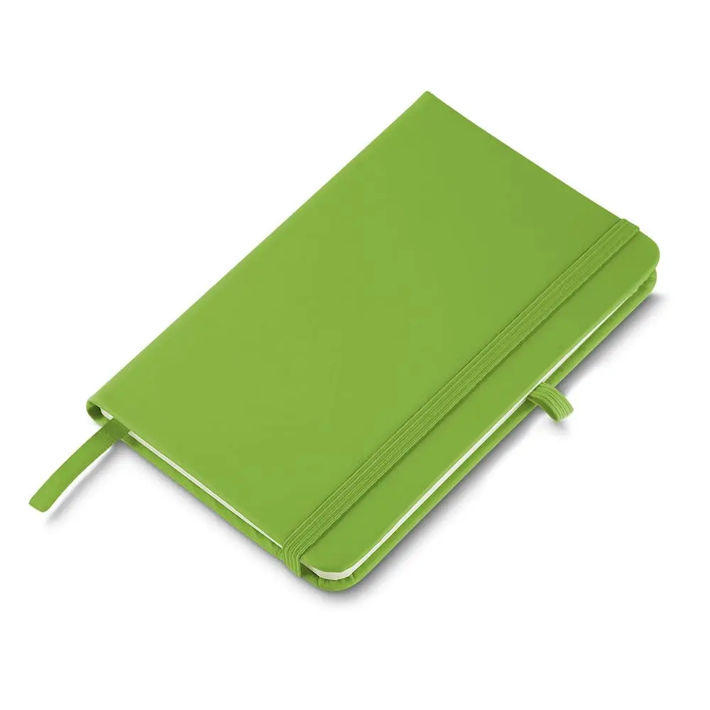Caderno A6 UTIMAIS+ 14x9cm 80 Folhas Pautadas, Capa Dura PU com Elástico e Suporte para Caneta, Verde - 1