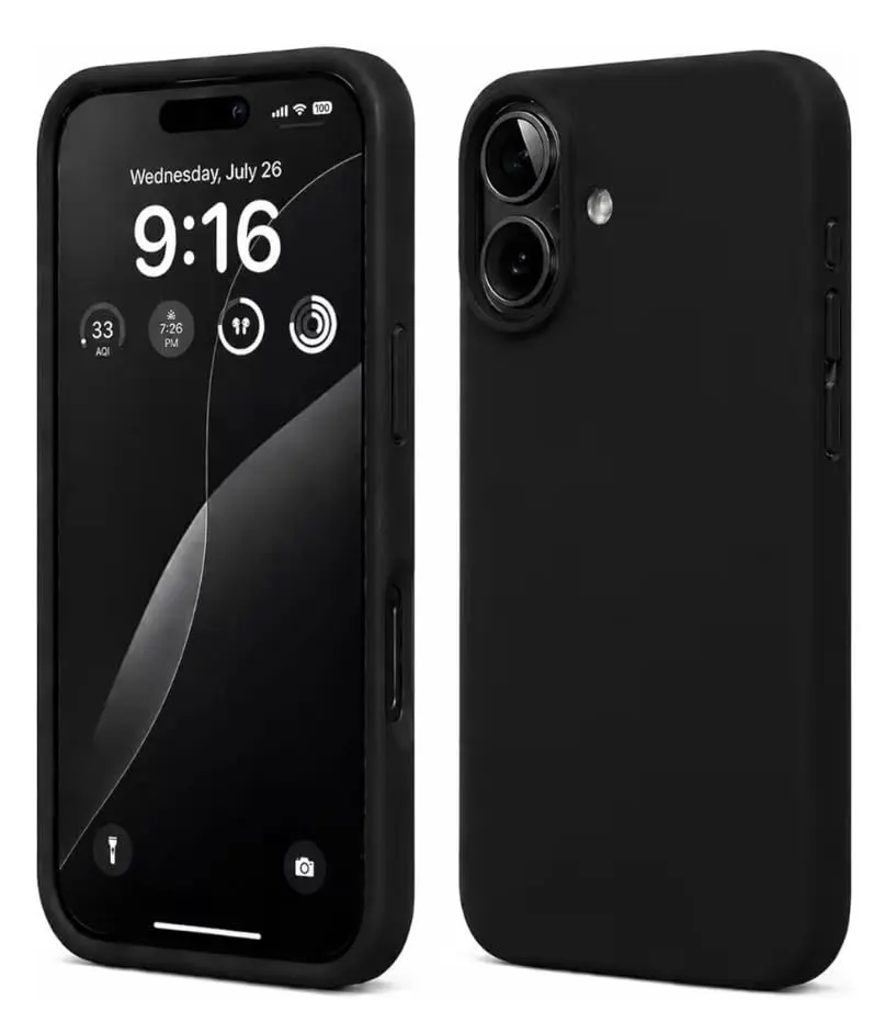 Capa Capinha Iphone 17 Silicone Aveludada Premium, Anti Impacto, Proteção de Câmera e Tela, Interior em Microfibra Design Fino Toque Suave. (preto)