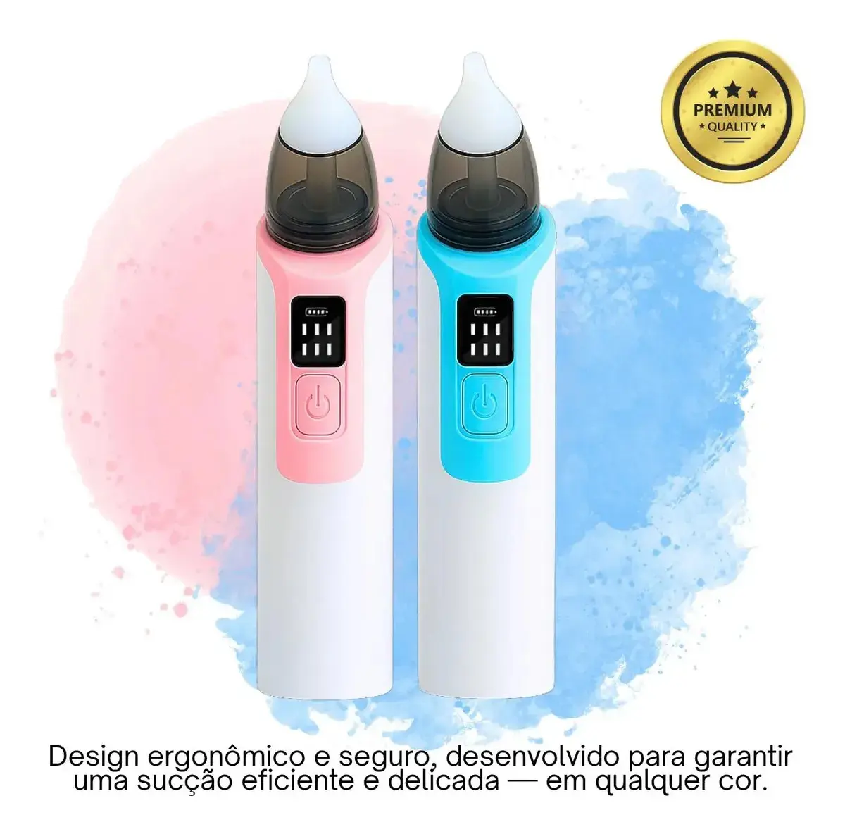 Aspirador Sugador Nasal Bebê Elétrico Limpeza Nariz Ouvido Azul thumbnail 5