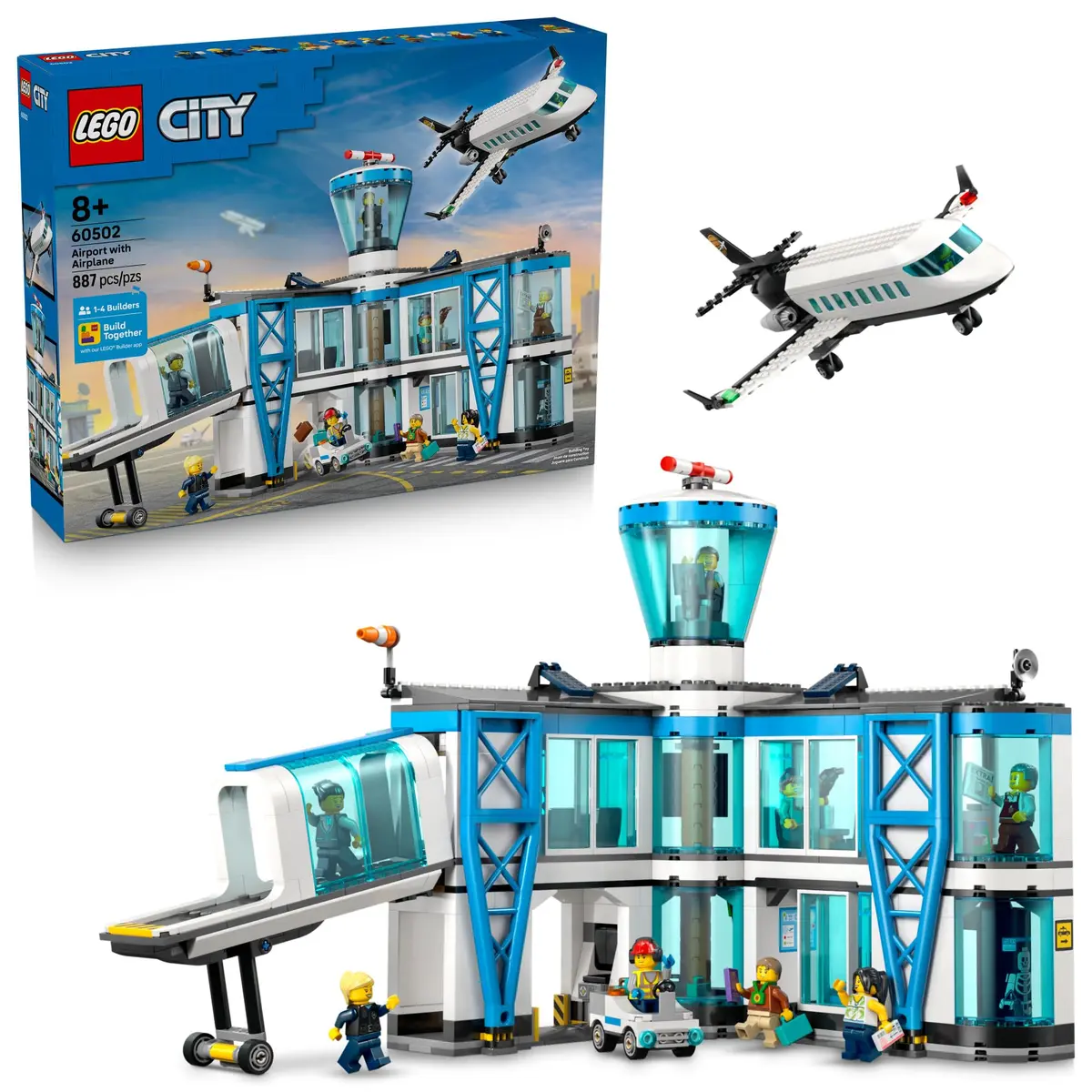 LEGO City Aeroporto com Avião - Conjunto de Modelo de Aeroporto 60502