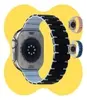 Pulseira Silicone p/ Apple Watch Preto/Azul 2,2cm - 1