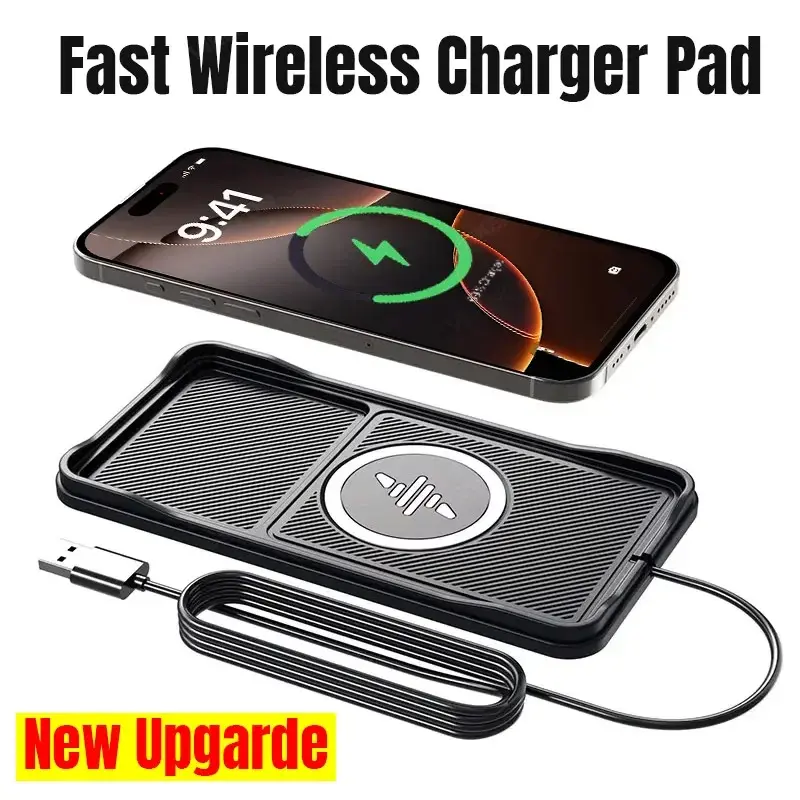 Base de carregador sem fio para carro, cabo usb para iphone 16 15 14 13 12 pro max samsung xiaomi airpods pro 2 lg estação de carregamento rápido
