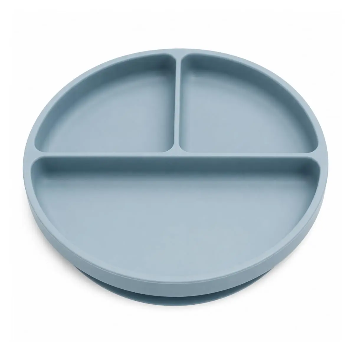 Prato Infantil Silicone com Ventosa 3 Divisórias Azul 20x20cm Premium