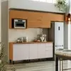 Cozinha Completa Itatiaia Ideale com 9 portas, 2 gavetas e 3 prateleiras com 270 cm de largura - Cinamomo/Off White - 1
