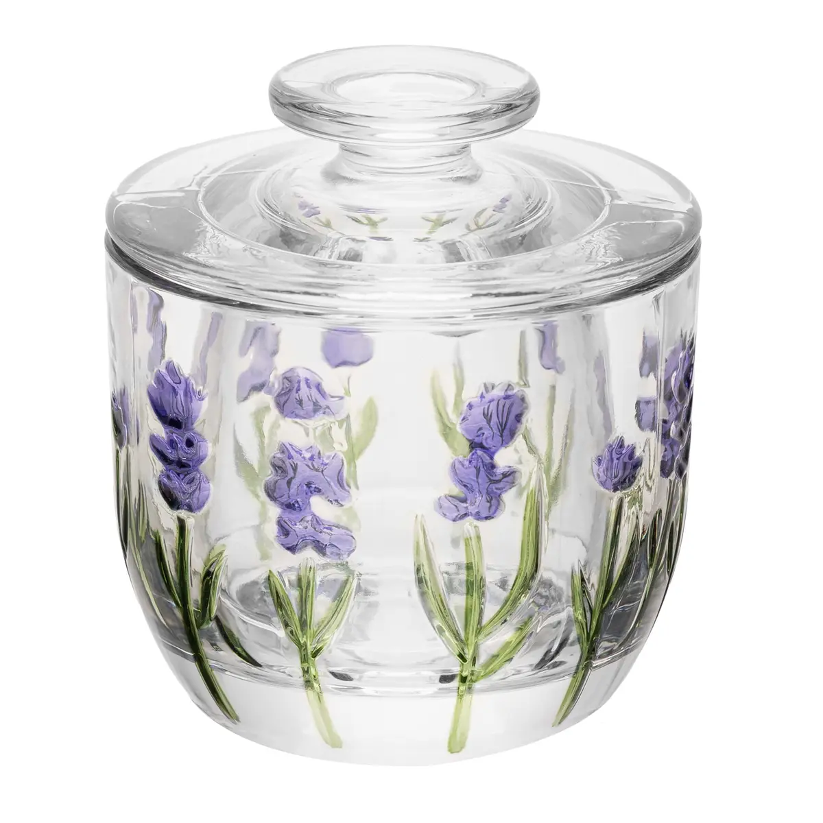 LYOR - Manteigueira Francesa Lavanda Hand Painting 9,40cm 9,8cm Cristal