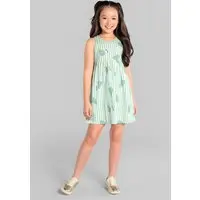 Infantil - Vestido Brandili Listrado Verde - 1