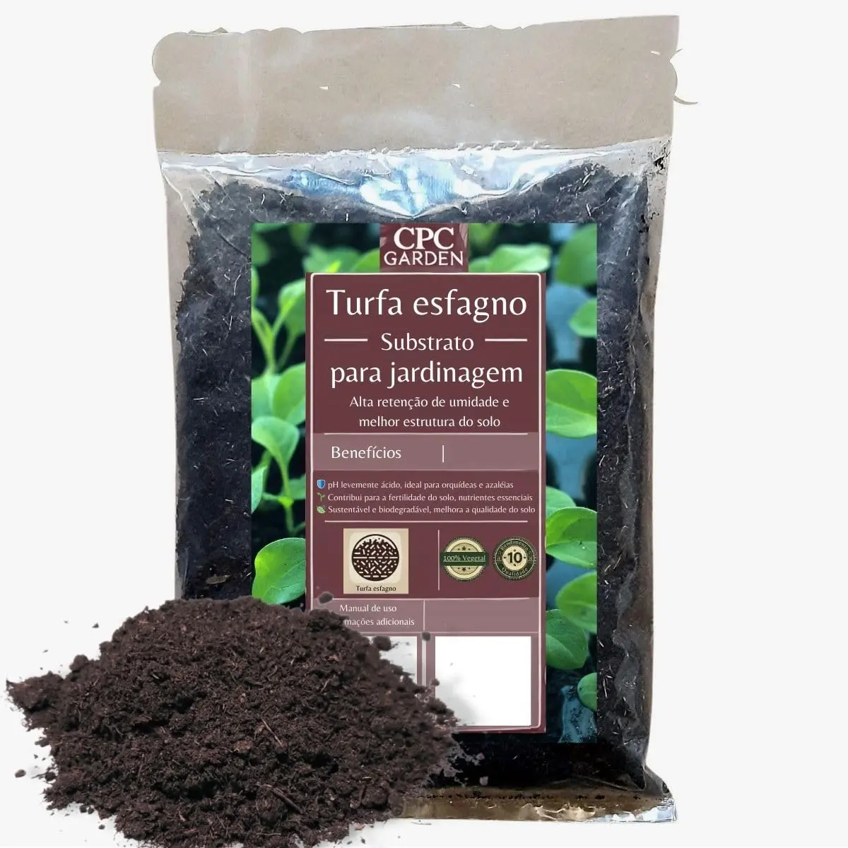 Turfa Sphagnum Premium Para Substrato CPC Garden (1 Litro) - 1