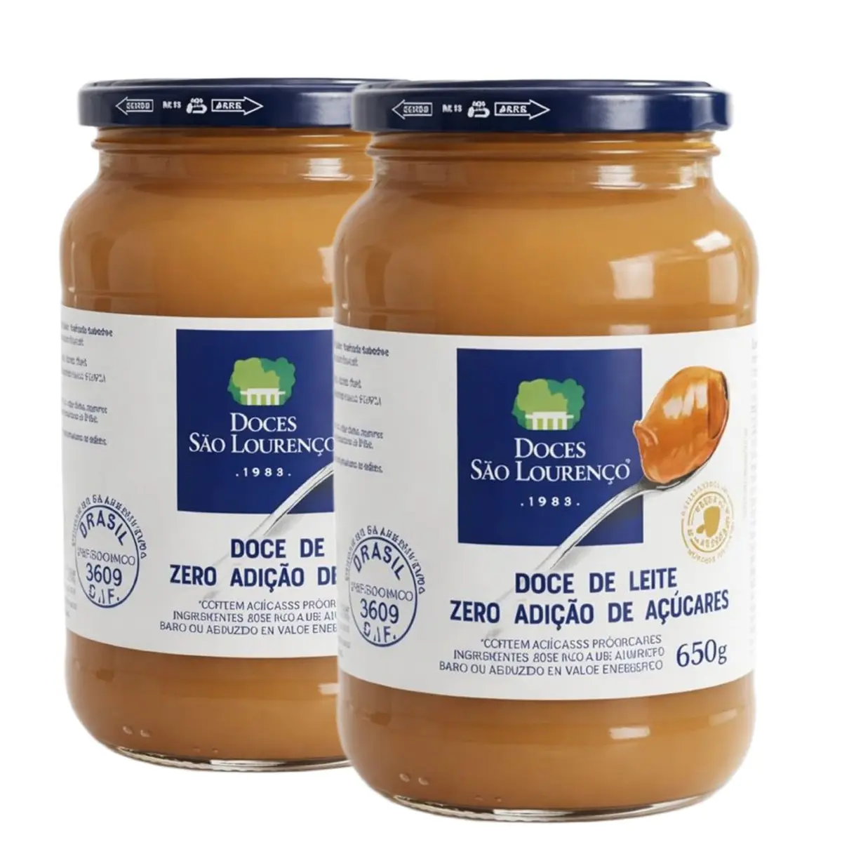 Kit Doce de Leite Diet Zero Açúcar São Lourenço 650g c/2 potes – Cremoso, Tradicional, Sem Açúcar Adicionado - 1