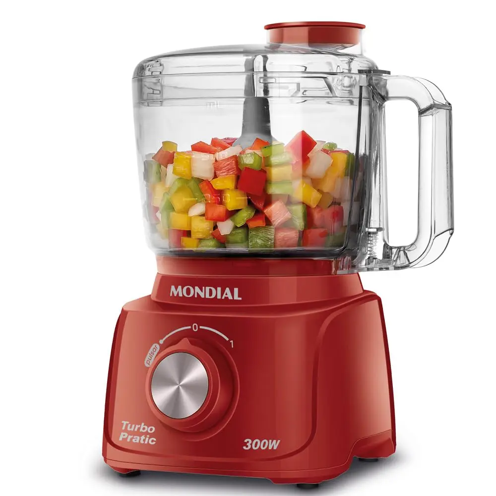 MONDIAL Mini Processador Turbo Pratic, Vermelho, 300W, 110V - MP-16-R