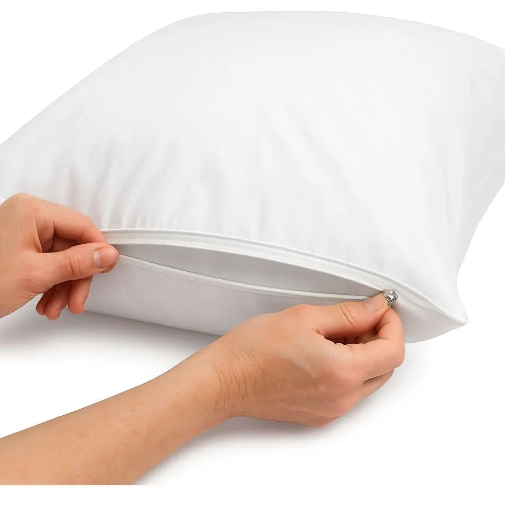 Kit Com 4 Capas Protetoras Para Travesseiros 50cmX70cm Impermeável Percal 180 Fios Temima