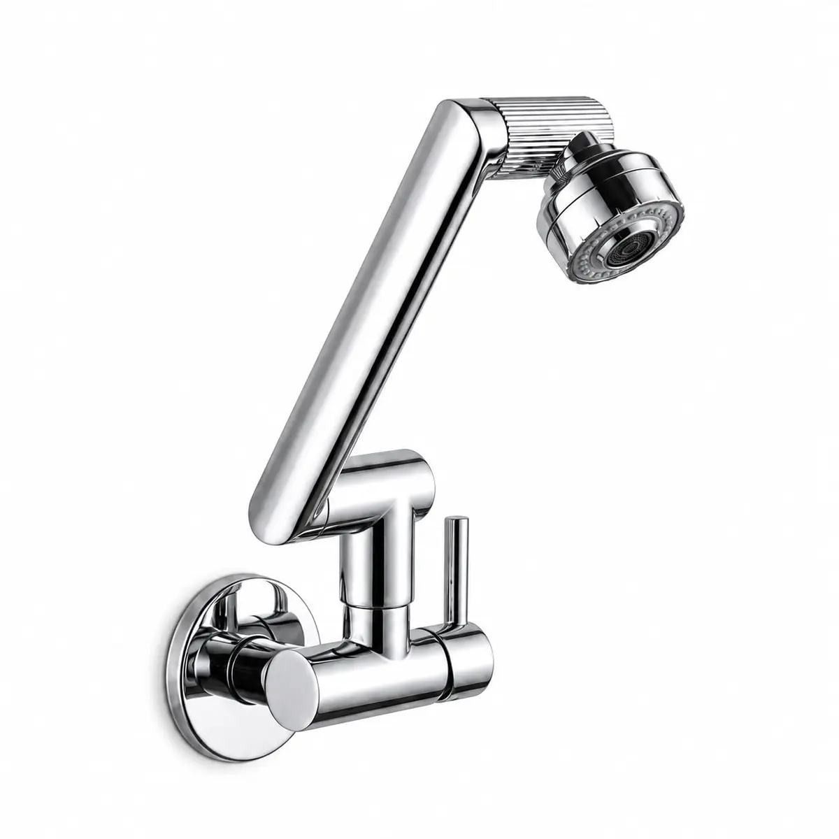Heemli Torneira Parede 2 Jatos Bica Articulável Água Fria | Torneira Gourmet para cozinha e pia, dois tipos de jato, braço móvel regulável, instalação mural e acabamento brilhante