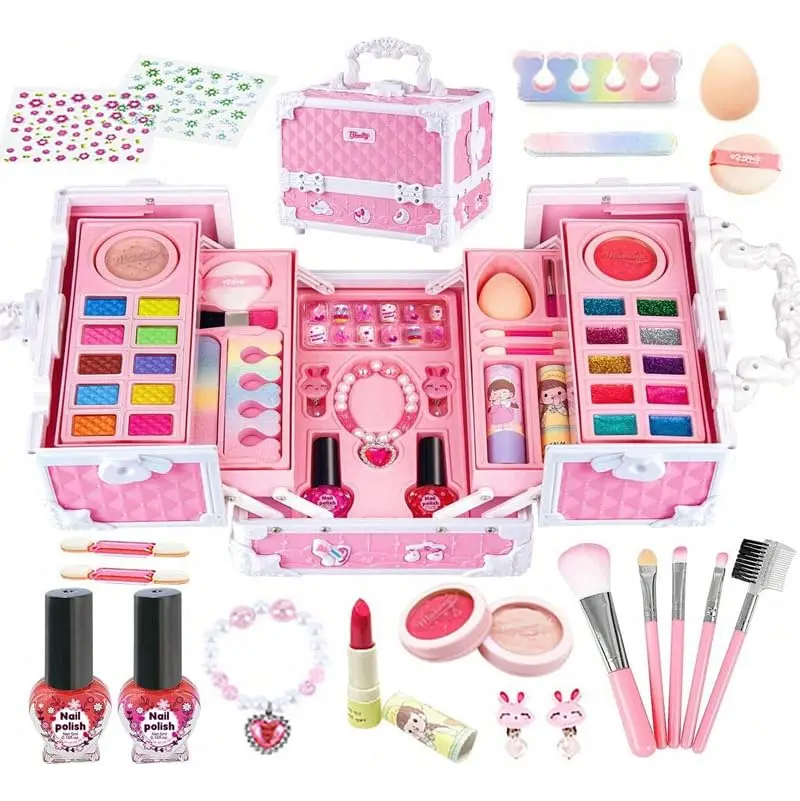 Conjunto De Maquiagem Com Maleta Infantil Lavável Presente - 1