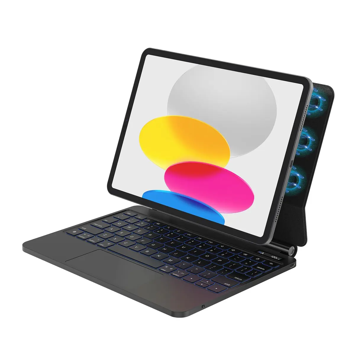 BETTDOW Capa com Teclado e Trackpad para iPad 10th Generation 2022 & 11th (A16, 2025), modelos A2696,A2757,A2777,A3354,A3355 e A3356, Teclado de seis linhas(Preto)