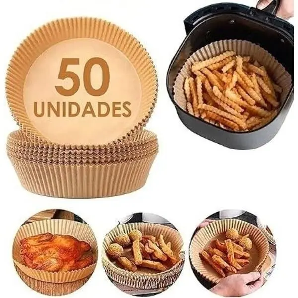 Forma Descartável Redonda Air Fryer 50pc 20x20x5cm Inga