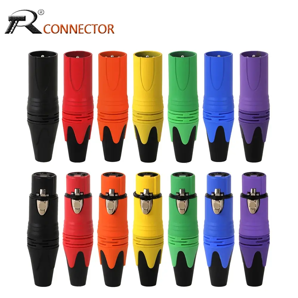 20 peças/10 conjuntos 10 peças conector xlr fêmea de 3 pinos + 10 peças plugue macho profissional 3 polos xlr soquete conector de microfone atacado - 1