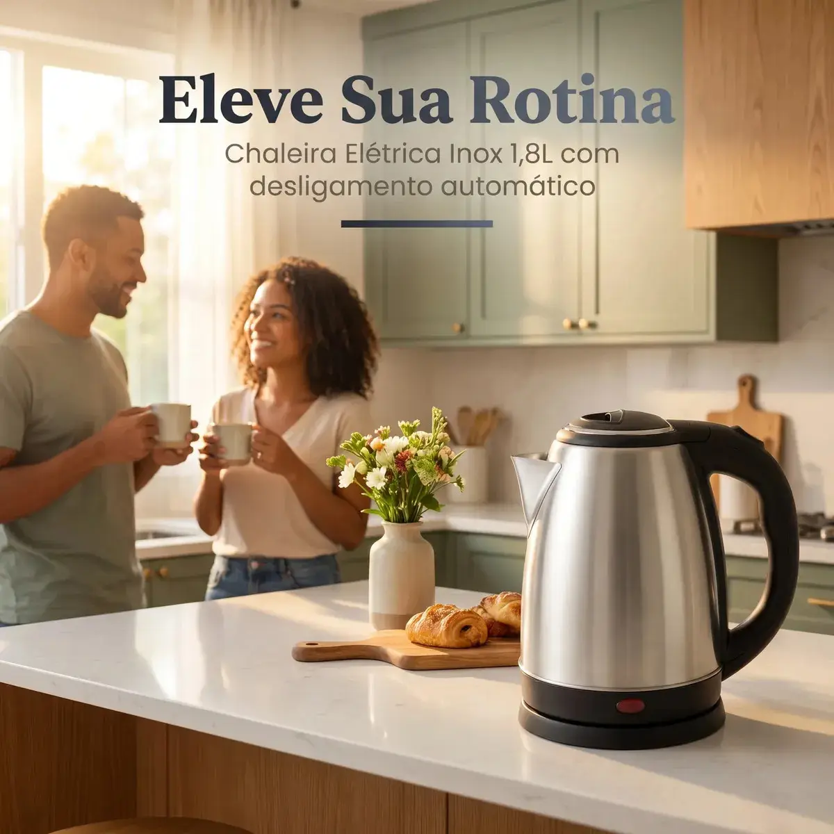 Chaleira Elétrica Inox 1,8 Litros com Desligamento Automático e Base Giratória thumbnail 6