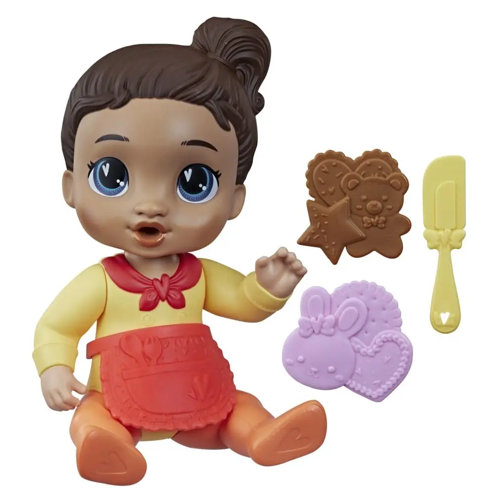 Baby Alive Boneca Bebê Confeiteira Gigi Giggles Morena com Avental e Acessórios de Cozinha - 1