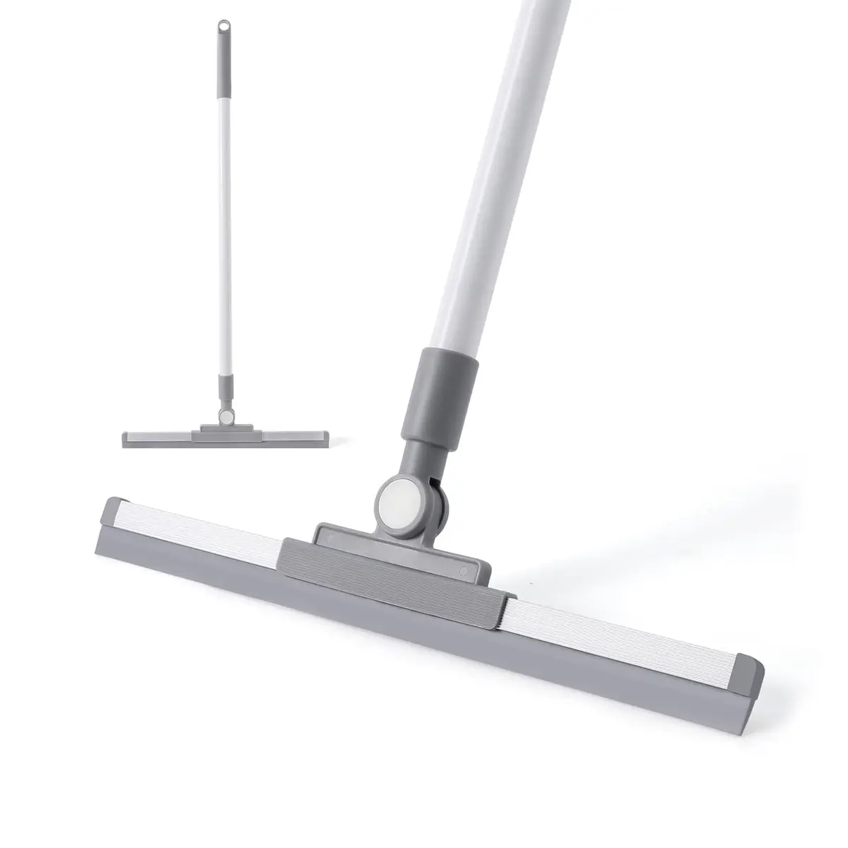 Escova de Piso de Silicone com Cabo de 136 CM e Lâmina de Borracha Giratória de 36 CM para Box de Vidro, Azulejo do Banheiro, Pelo de Pets, Janelas e Vidro