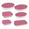 Conjunto Assadeira Marinex 1576 com Tampa Rosa 6 Peças - Rosa claro - 1