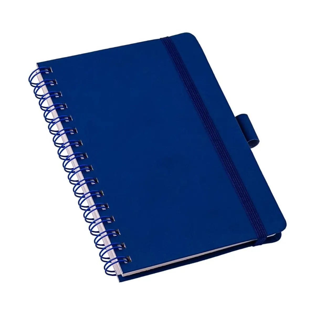 Caderno Sem Pauta Wire-o A5 Caderneta 80 Folhas 14x21 Capa Dura com Elástico Azul