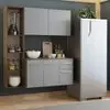 Armário de Cozinha Compacta 120cm Rustic/Cinza Easy Madesa - 1