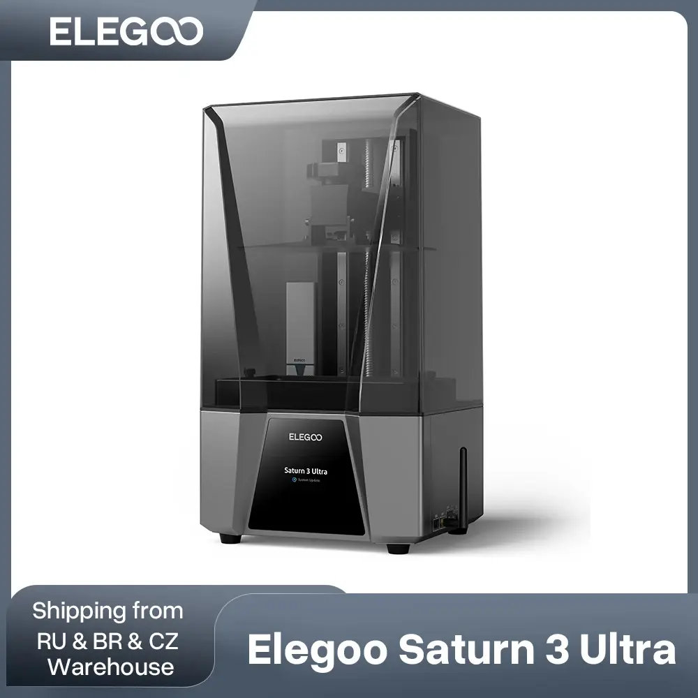 Impressora 3D ELEGOO SATURN 3 Ultra 12K Mono MSLA com LCD Mono de 10'' 12K, Transferência Wi-Fi de Alta Velocidade, Tamanho de Impressão 219*123*260mm