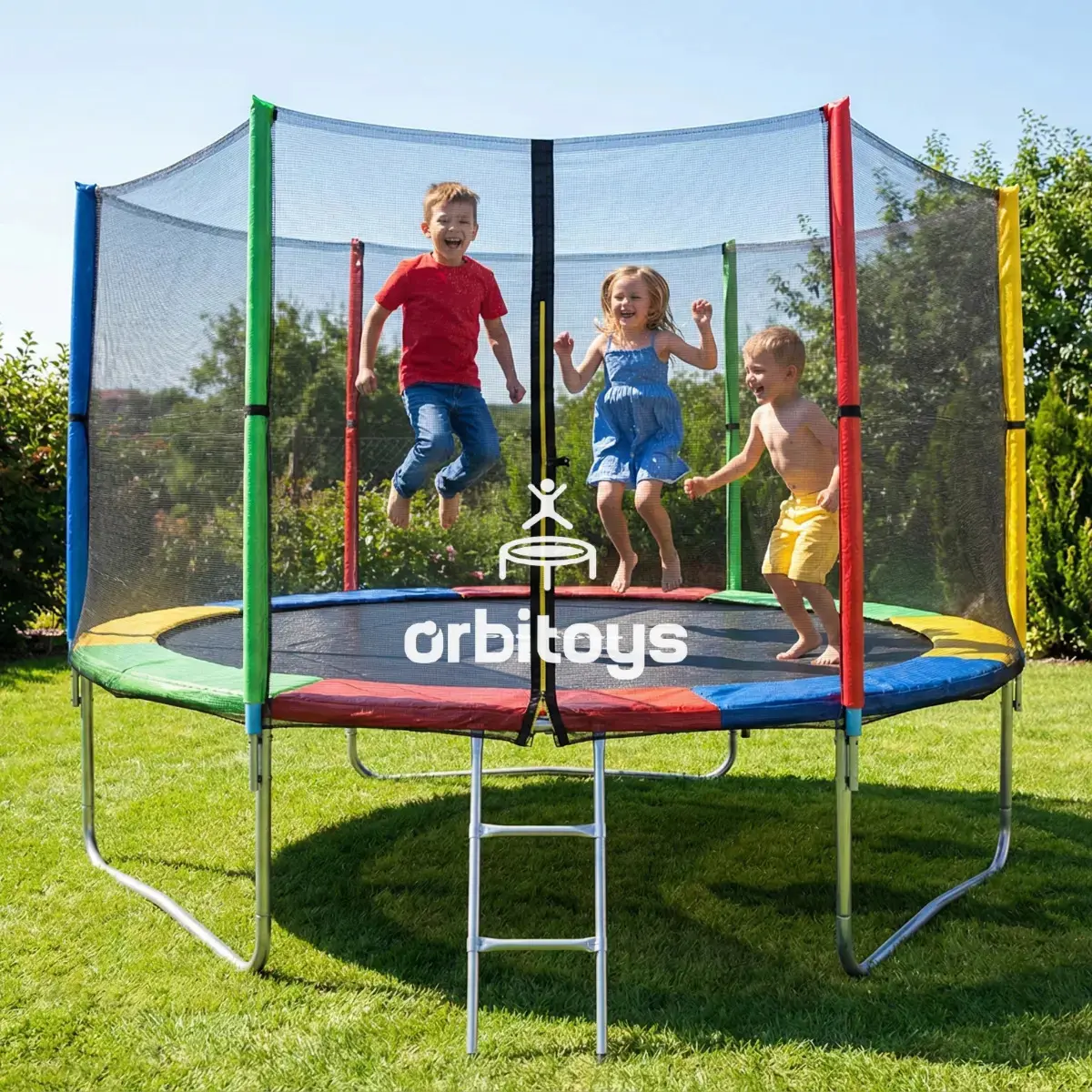 Cama Elástica Orbitoys 3.05 m com Rede de Proteção e Suporte de 335 kg - 1