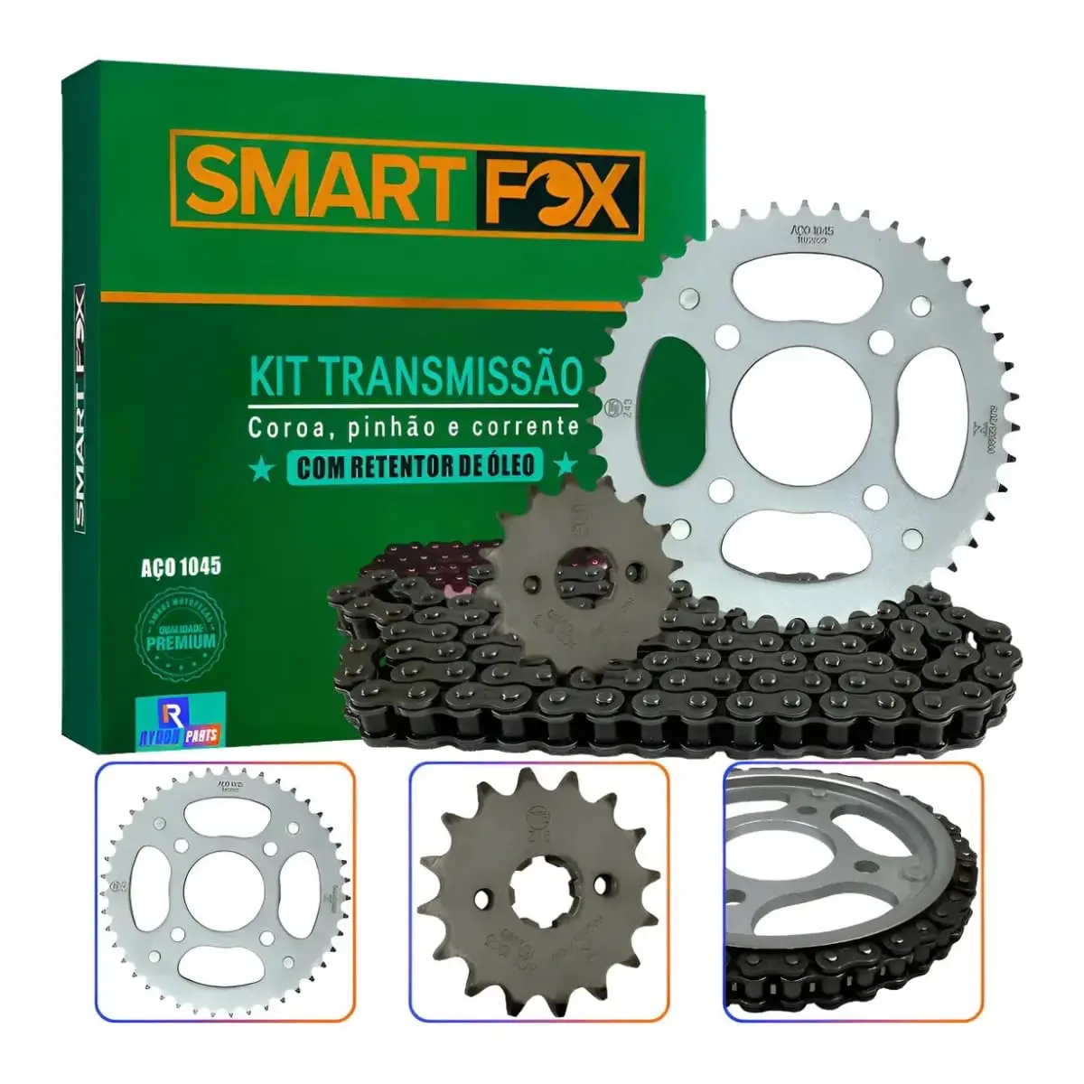 Relação de moto com Retentor para Titan 150 Fan 150 | Compatível com Titan 150, Compatível com Fan 150, Com Retentor, Smart Fox