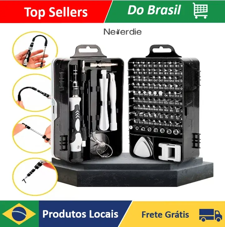 Kit Ferramentas 115 Peças Jogo Mini Chaves Precisão Multiuso Celular Notebook Tablet - Neverdie Store