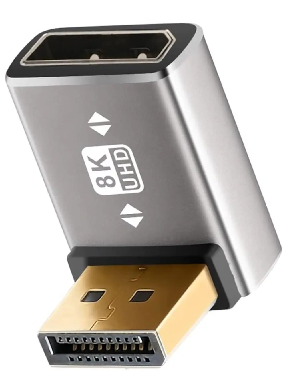 Adaptador Displayport Dp 90 Ou 270 Graus 8k 4k 2k UHD 2.1. Altíssima velocidade 32.4 Gbps (270°)