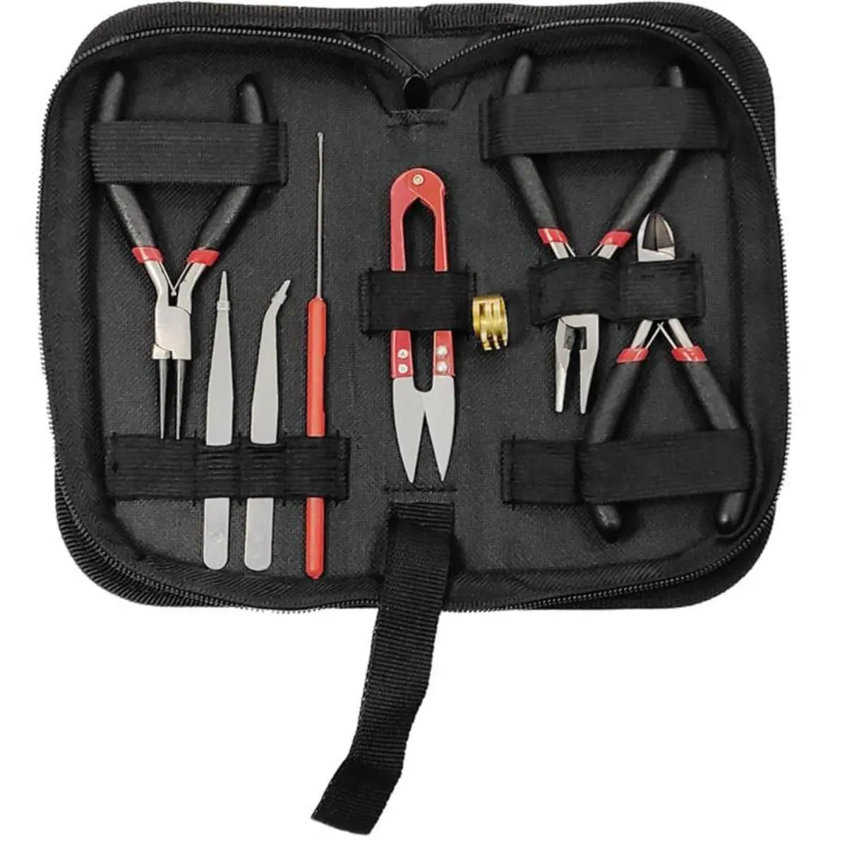 Kit Alicates Artesanato e Bijuteria 8 Peças com Estojo Profissional DIY