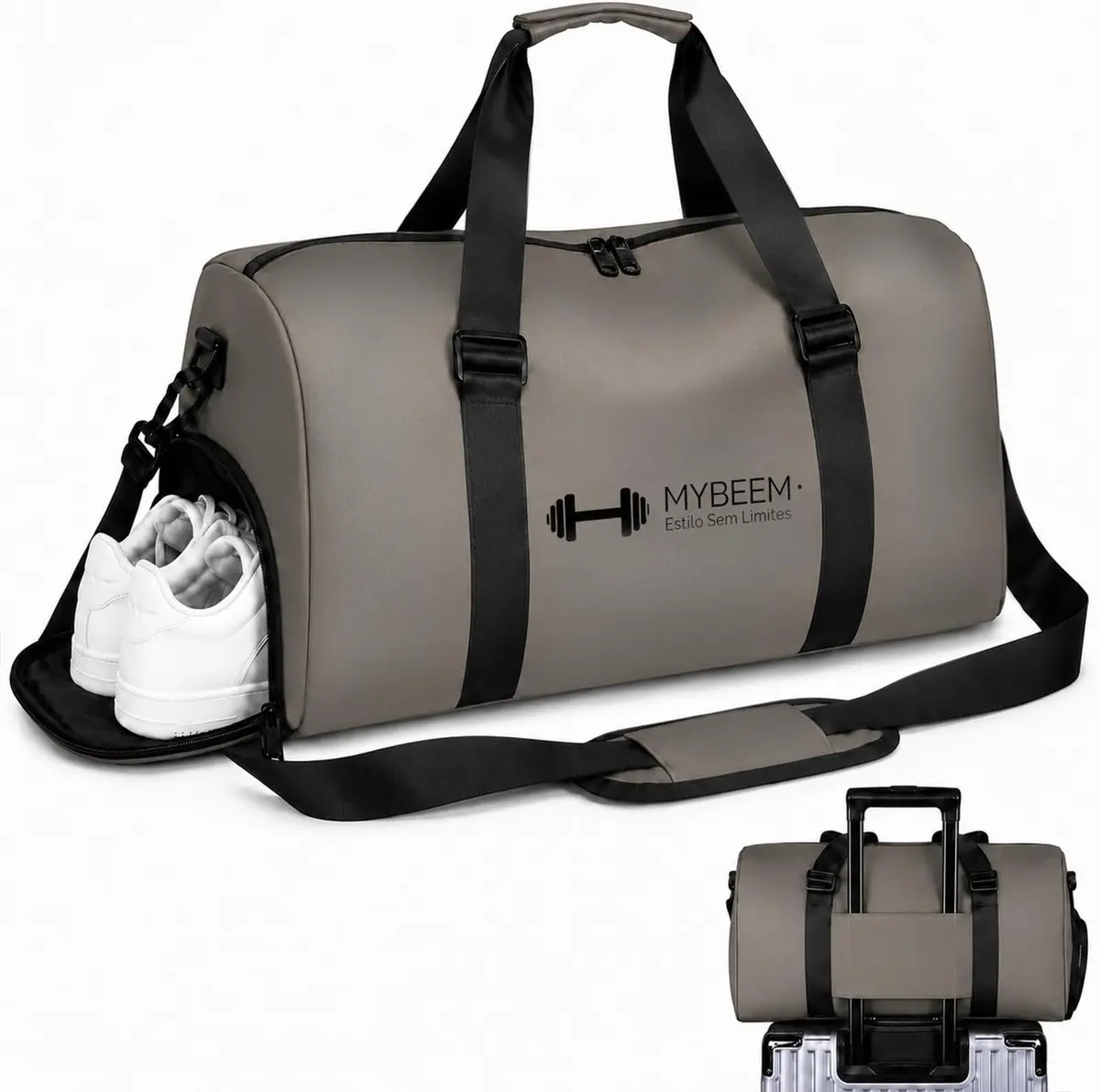 MYBEEM Bolsa de Academia e Viagem com Sapateira, Leve e Resistente à Água | Bolsa Esportiva com Compartimentos, Bolsa de Treino para Academia, Viagem e Esportes, Ideal para Homens e Mulheres