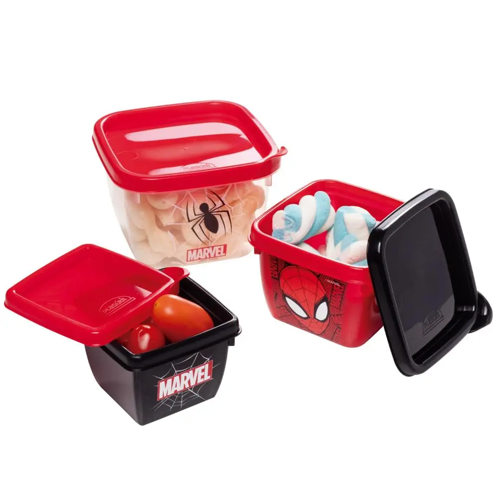 Plasútil Kit 3 Potes Quadrado Infantil Conect Homem Aranha - 1