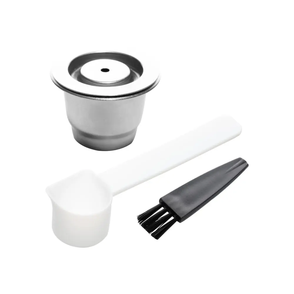 WOLFF - Cápsula Reutilizável para Café Espresso de Metal com Escova e Medidor