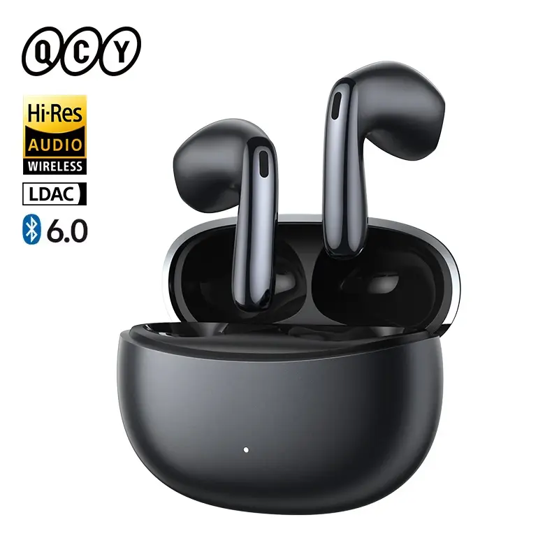 Fones de ouvido sem fio QCY AilyBuds E50 HT11 com cancelamento de ruído híbrido adaptativo de alta resolução, Bluetooth 6.0, som espacial, drivers de 11 mm e 40,5 horas de reprodução. - 1