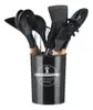 Kit 12 Utensílios De Cozinha Em Silicone E Cabo De Madeira - 1