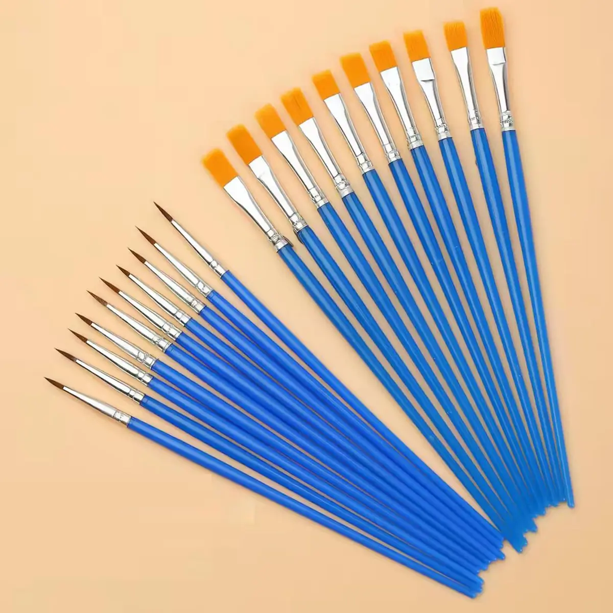 Kit de Pincéis para Pintura 24 Peças Pontas Chatas Finas Redondas para Acrílico Aquarela Artesanato e Trabalhos Manuais (24 Peças)