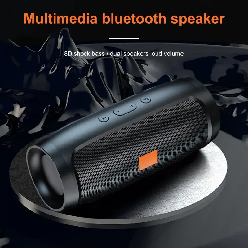 Caixa de Som Bluetooth TF USB com Duplo Alto-falante Estéreo para Uso Externo, Reprodução TFUSB, Transmissão de Voz FM, Subwoofer Portátil Sem Fio - 1