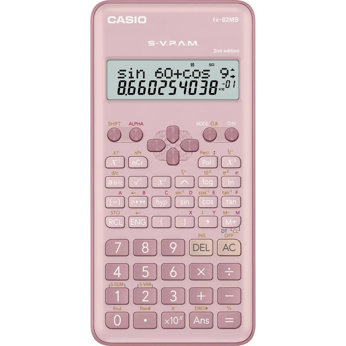 Calculadora Científica, Casio, FX82, Display com 2 linhas, 240 funções, Rosa
