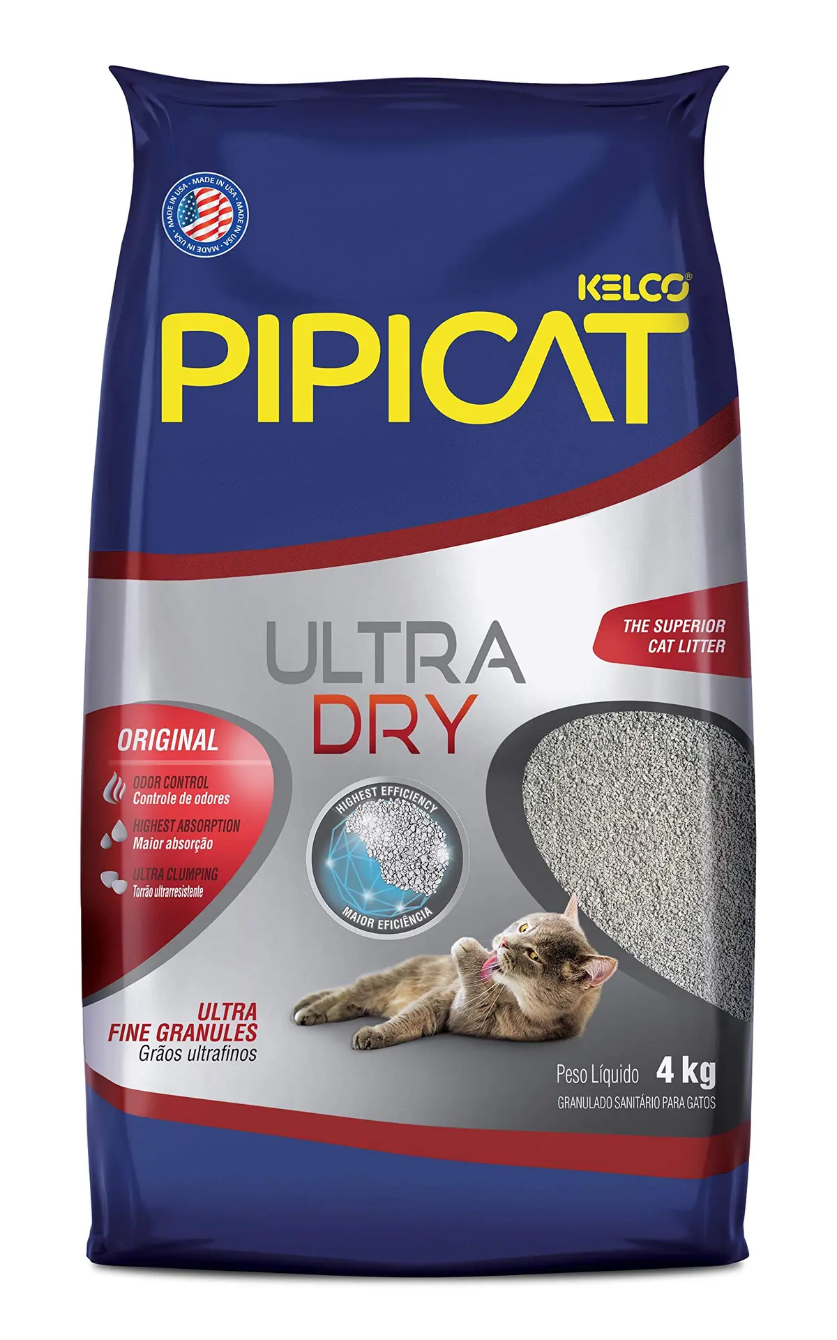 Pipicat Areia Higiênica Ultra Dry 4 kg