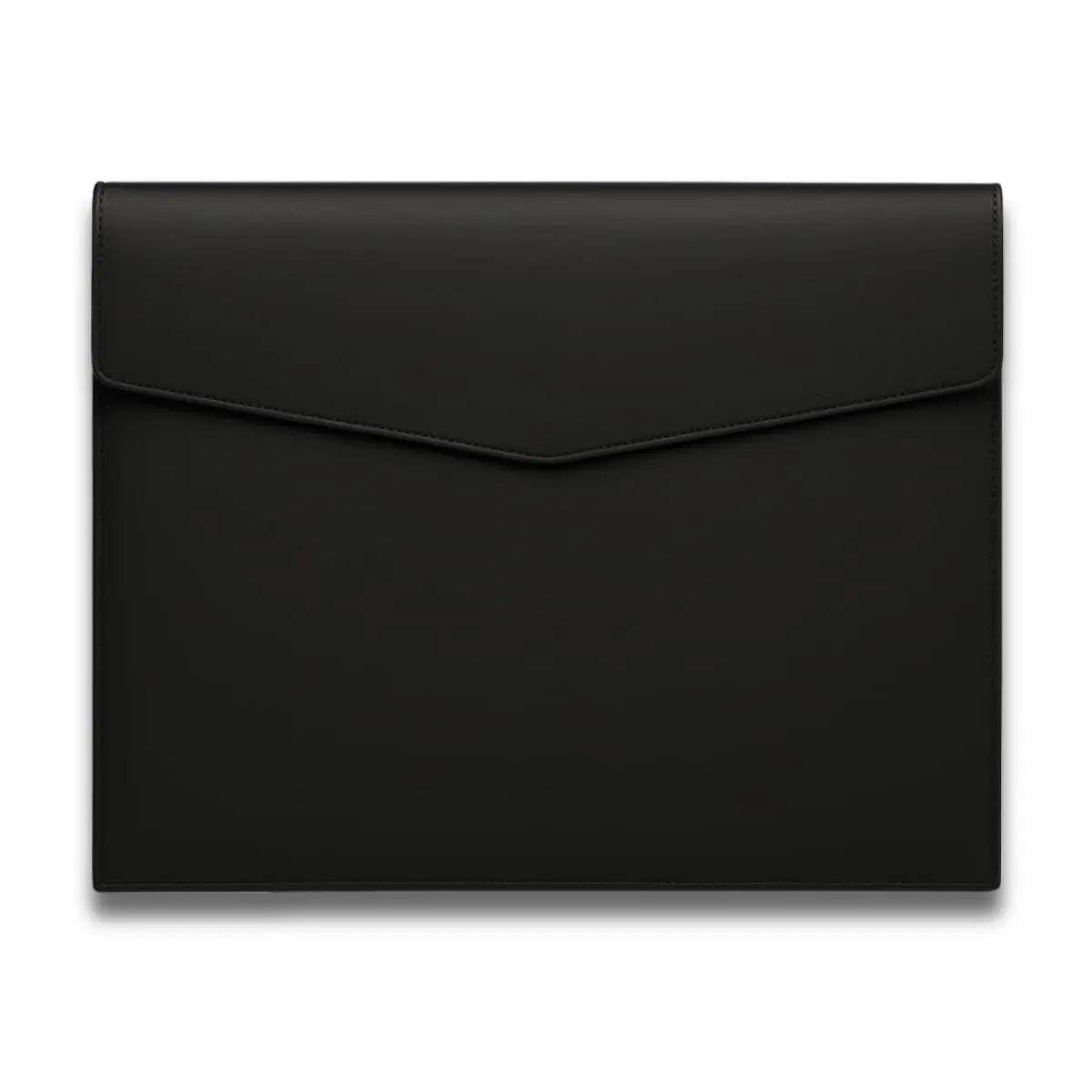 Pasta de Arquivo A4 de Couro Ecológico, Organizador de Documentos, Pasta de Envelope com Fecho Magnético para Recibo de Carta (Preto)