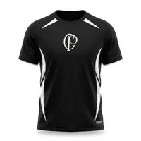 CAMISA CORINTHIANS MASCULINA RAGLAN BLACK PERFORMANCE PRETO
